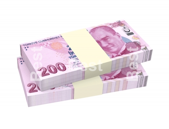 Turkish lira isolated on white background
