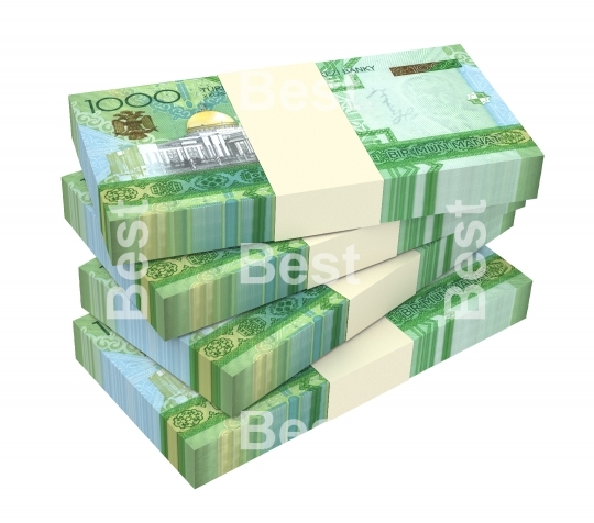 Turkmenistan manat bills stack isolated on white background