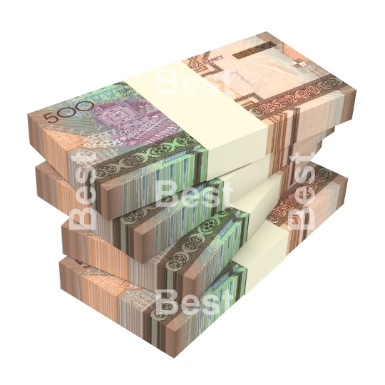 Turkmenistan manat bills stack isolated on white background