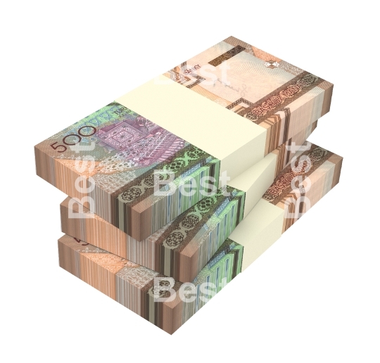 Turkmenistan manat bills stack isolated on white background