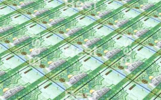 Turkmenistan money bills stacks background