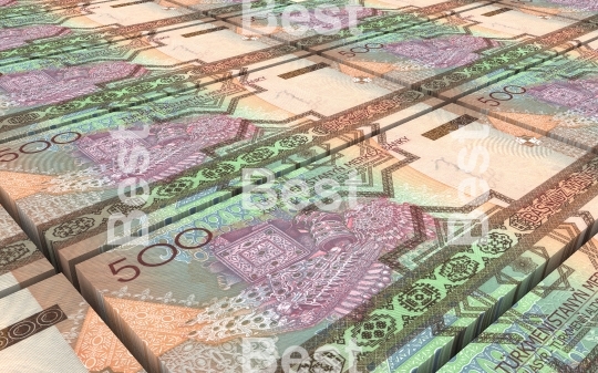 Turkmenistan money bills stacks background