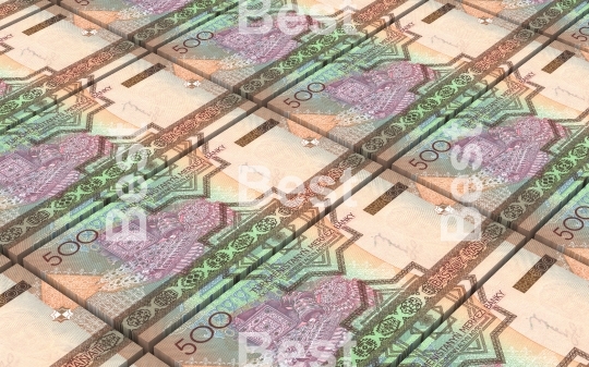Turkmenistan money bills stacks background