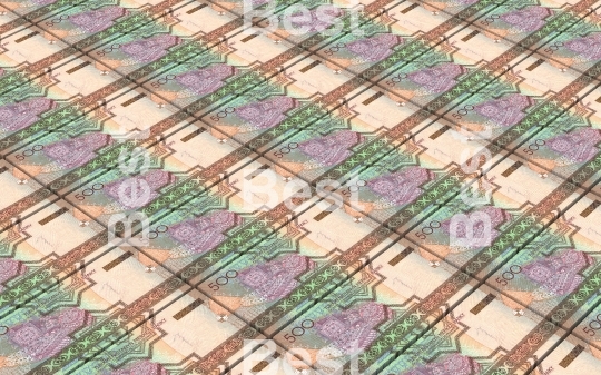 Turkmenistan money bills stacks background