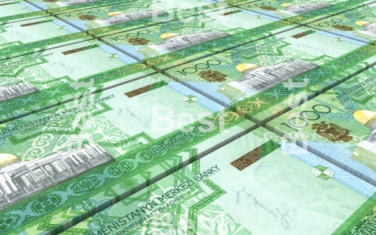 Turkmenistan money bills stacks background
