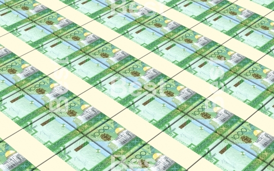 Turkmenistan money bills stacks background