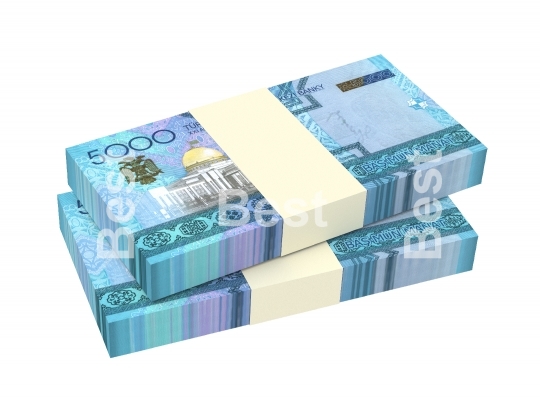 Turkmenistan money stack isolated on white background
