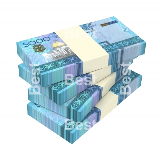 Turkmenistan money stack isolated on white background