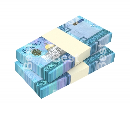 Turkmenistan money stack isolated on white background