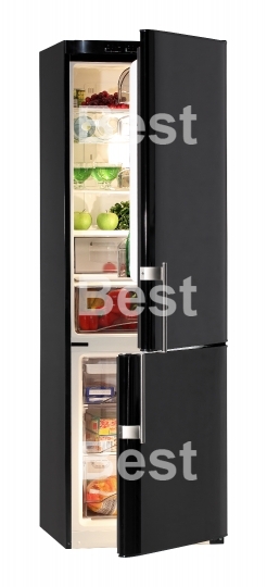 Two door black refrigerator