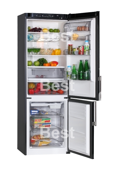 Two door black refrigerator