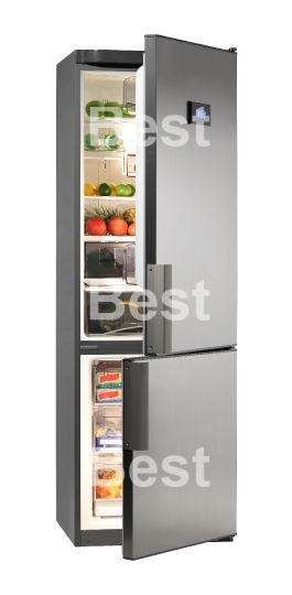 Two door INOX refrigerator with LCD