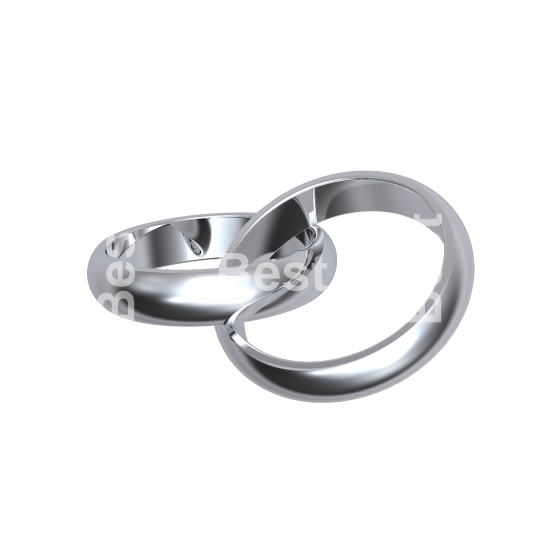 Two silver wedding rings isolated on white.