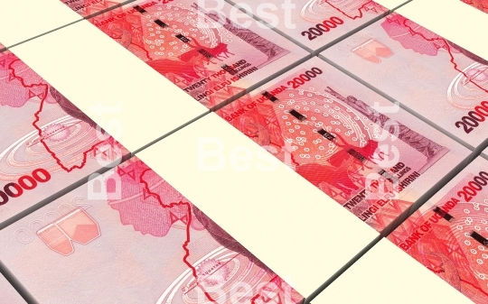 Ugandan shillings bills stacks background