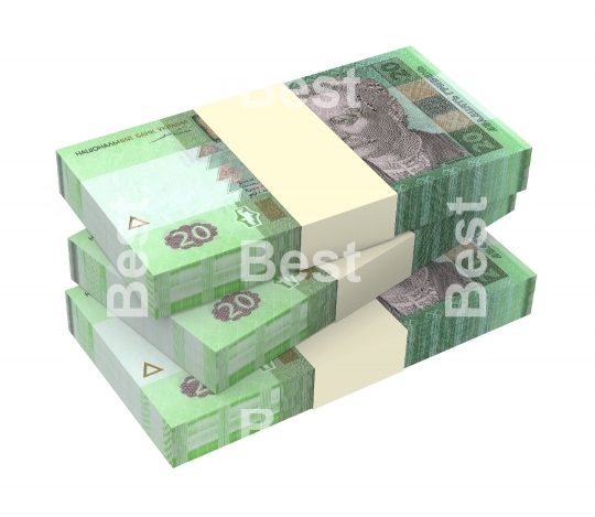 Ukrainian money isolated on white background