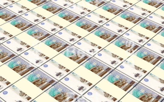 Uzbekistan sums bills stacks background.