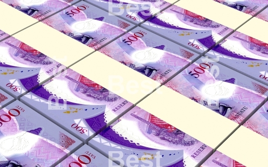 Vanuatu vatu bills stacked background