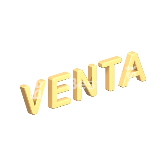 Venta - gold sign isolated on white. 