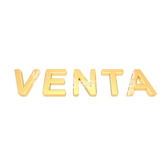 Venta - gold sign isolated on white. 
