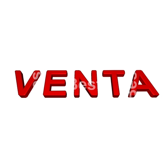 Venta - red sign isolated on white. 