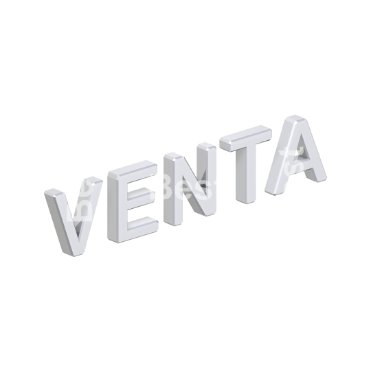 Venta - silver sign isolated on white. 