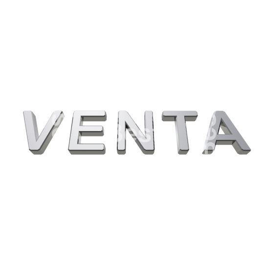 Venta - silver sign isolated on white. 