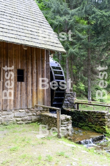 View of the gold mine water mills in Zlate Hory, Czech Republic