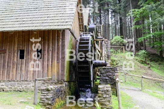 View of the gold mine water mills in Zlate Hory, Czech Republic