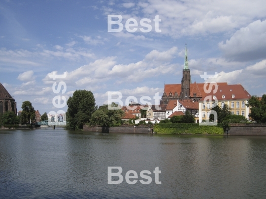 View on Ostrow Tumski in Wroclaw, Poland