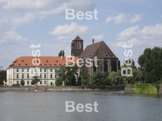 View on Ostrow Tumski in Wroclaw, Poland