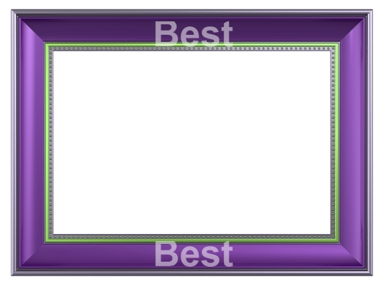 Violet picture frame isolated on white background