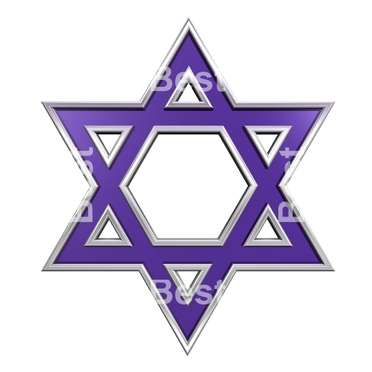 Violet with silver frame Judaism religious symbol