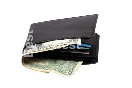 Wallet with dollar banknotes
