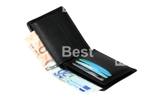 Wallet with euro banknotes