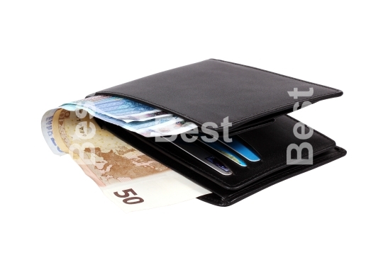 Wallet with euro banknotes