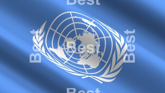 Waving flag of United Nations organization