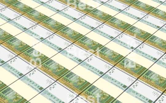 West African CFA francs bills stacks background