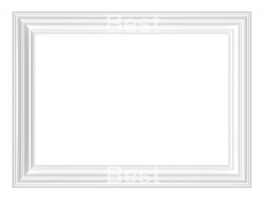 White frame isolated on white background.