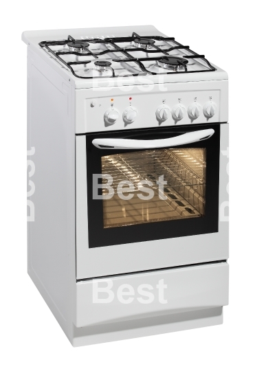 White free standing cooker