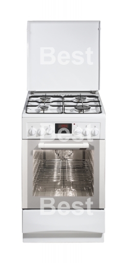White free standing cooker