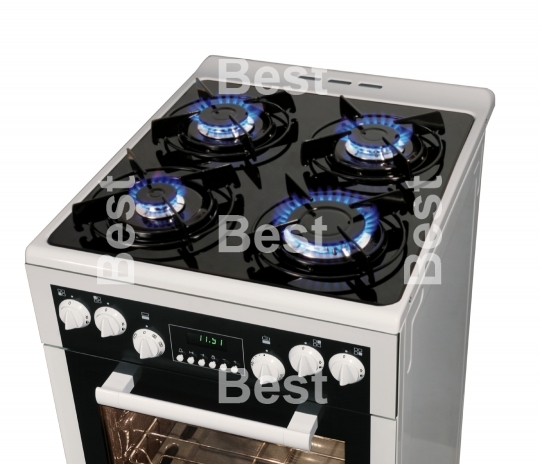 White free standing cooker