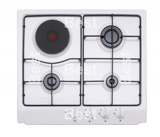 White gas-electric hob