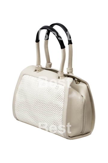 White leather handbag