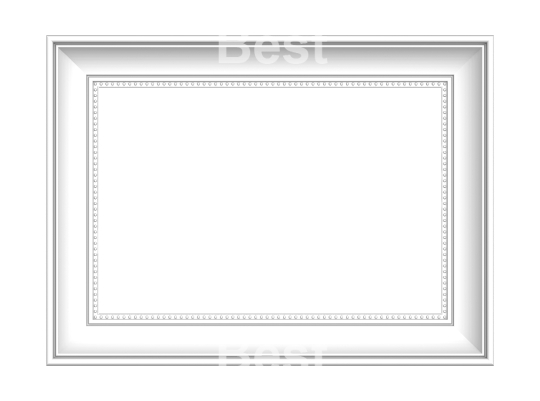 White picture frame isolated on white background