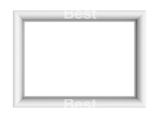 White picture frame isolated on white background