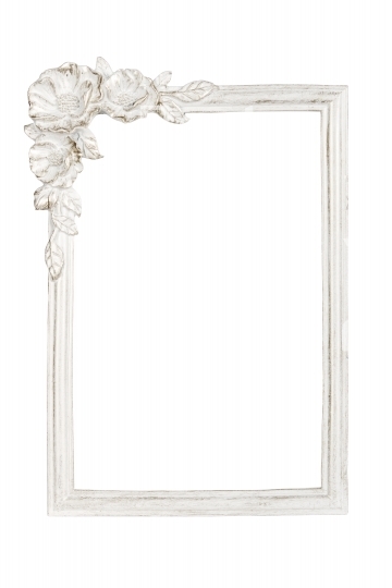 White picture frame with rose decor