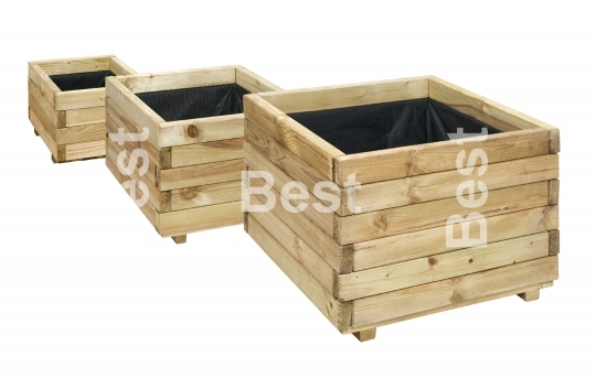 Wooden boxes for flowers