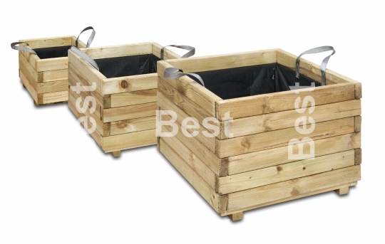 Wooden boxes for flowers