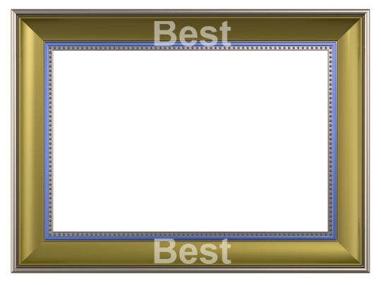 Yellow picture frame isolated on white background
