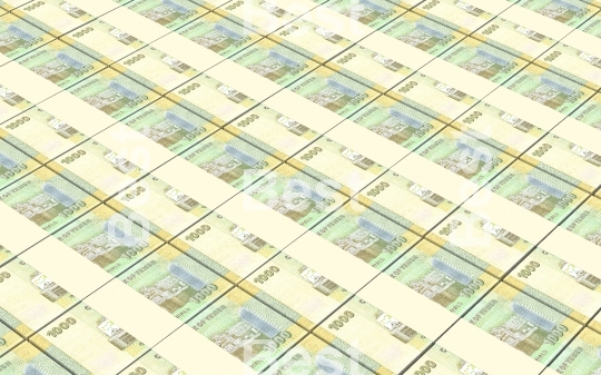 Yemeni rials bills stacks background